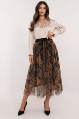 Stylish animal print tulle midi skirt