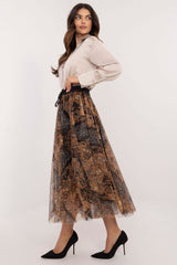 Stylish animal print tulle midi skirt