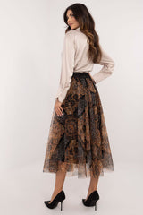 Stylish animal print tulle midi skirt