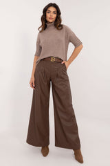 Women minimalist eco leather pants