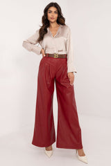 Women minimalist eco leather pants