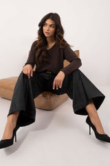 Women minimalist eco leather pants