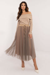 Casual tulle midi skirt