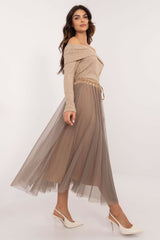 Casual tulle midi skirt