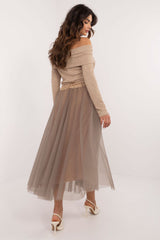 Casual tulle midi skirt