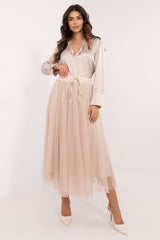 Casual tulle midi skirt