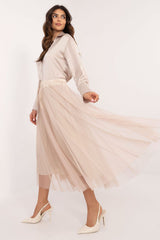 Casual tulle midi skirt