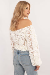 Elegant textured fabric short blouse