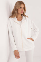 Women's casual character white hoodie