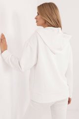 Women's casual character white hoodie