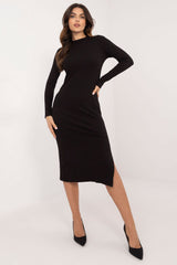 Long sleeves round neck midi pencil dress