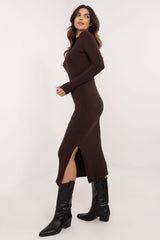 Long sleeves round neck midi pencil dress