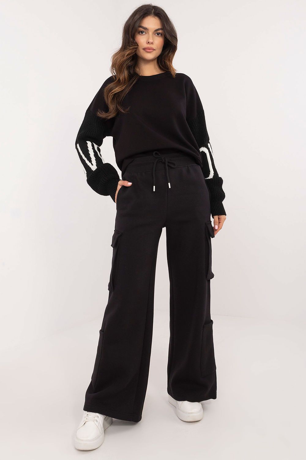 Casual wide legs cargo sweatpants