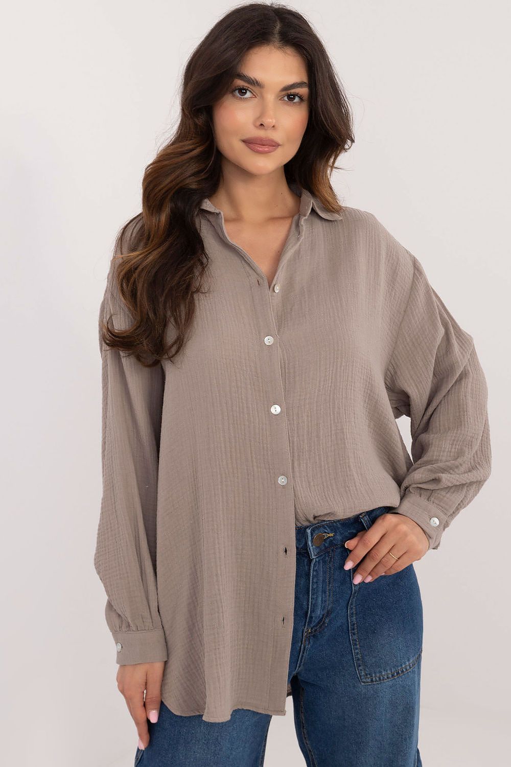 Long sleeve organic cotton casual shirt