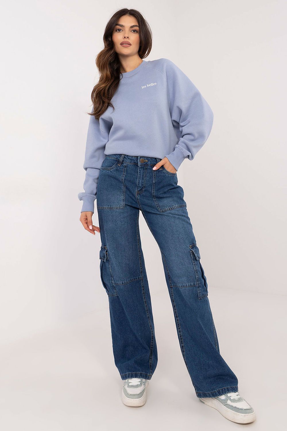 Blue everyday denim cargo jeans