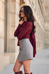 Asymmetrical front flap skirt pants