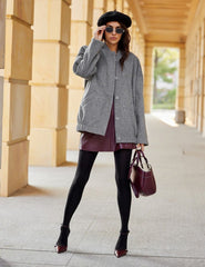 Elegant dropped shoulder line jacket