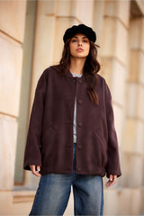 Elegant dropped shoulder line jacket