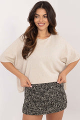 Elegant short sleeve oversize sweater