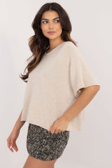 Elegant short sleeve oversize sweater