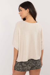 Elegant short sleeve oversize sweater