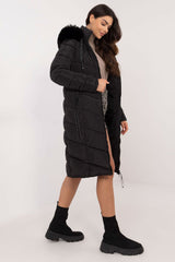 Long knee-length down quilted jacket