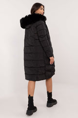 Long knee-length down quilted jacket