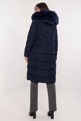 Long knee-length down quilted jacket