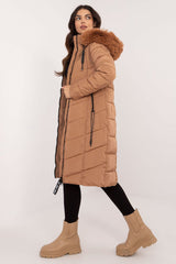 Long knee-length down quilted jacket