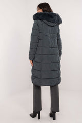 Long knee-length down quilted jacket