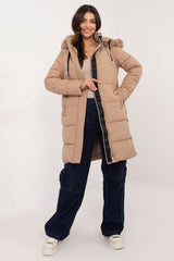 Quilted detachable hood winter jacket