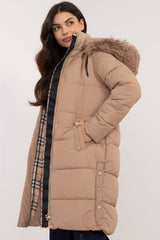 Quilted detachable hood winter jacket