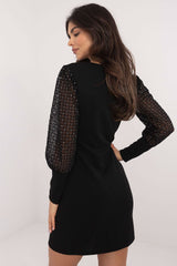 Elegant mesh transparent sleeves mini party dress