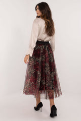 Stylish animal print tulle midi skirt