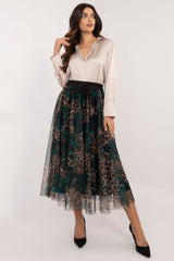 Stylish animal print tulle midi skirt