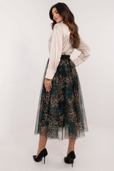 Stylish animal print tulle midi skirt