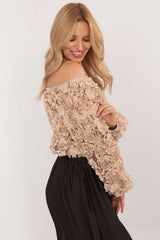 Elegant subtly textured fabric short blouse