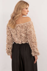 Elegant subtly textured fabric short blouse