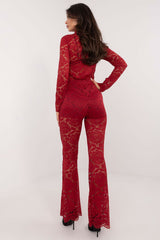 Elegant lace bell-bottom wide legs trousers