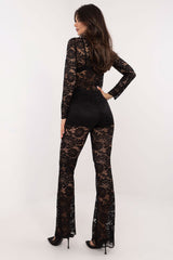 Elegant lace bell-bottom wide legs trousers