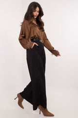 Women high waist wide leg trousers