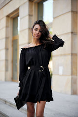 Light wide long sleeves Spanish neck daydress