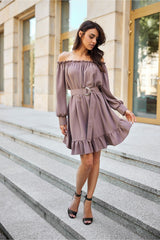 Light wide long sleeves Spanish neck daydress