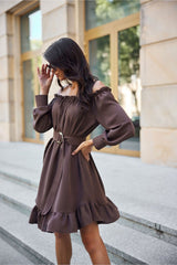 Light wide long sleeves Spanish neck daydress