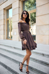 Light wide long sleeves Spanish neck daydress