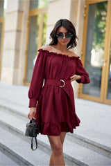 Light wide long sleeves Spanish neck daydress