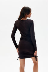 Long sleeves shoulder pads mini daydress