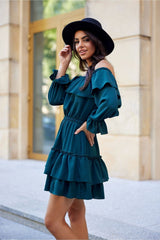 Spanish-style long sleeves mini dress