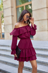 Spanish-style long sleeves mini dress