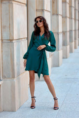 Extremely elegant wrap style short cocktail dress